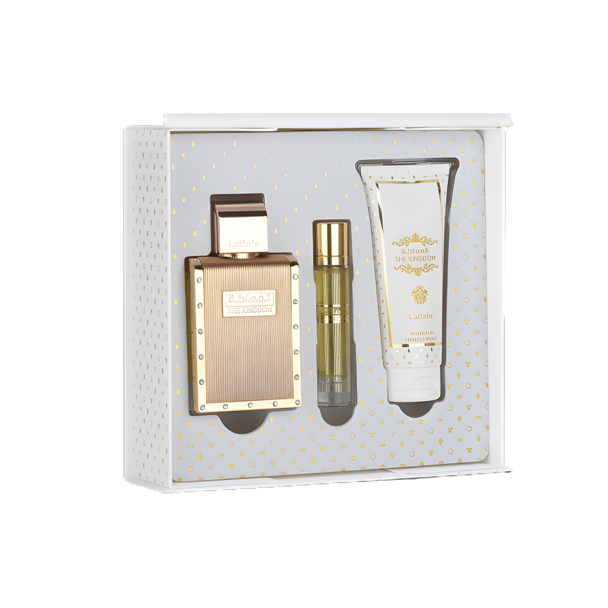 The-Kingdom-Lattafa-Fragrance-Giftset-1 (1) Lattafa Set The Kingdom Pour Homme 100ml + 12ml + Shower Gel - Imagen 1